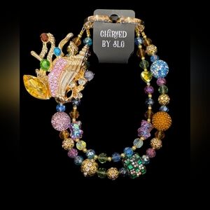 Rhinestone Shell & Beaded Ocean Bag Charm – Luxury Bling Accessory